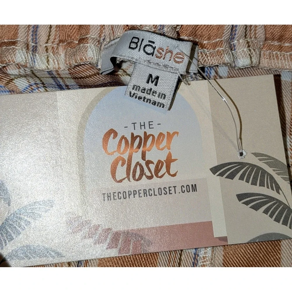 The Copper‎ Closet Blashe Plaid Mini Skirt Side Slit A-Line Size M NWT